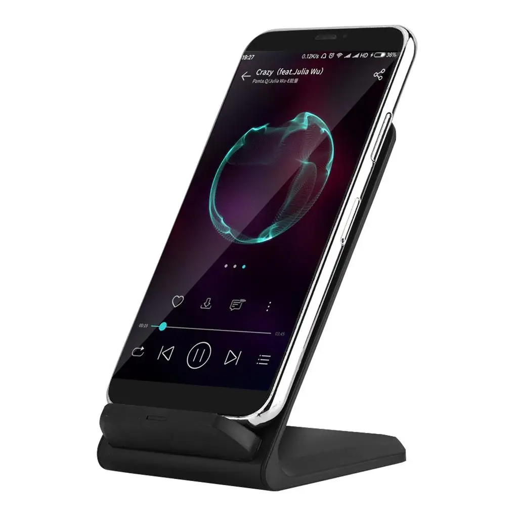 Qi 2-coils Wireless Stand Charger 75% Charging Efficiency Safe Wireless Stand Charge Pad