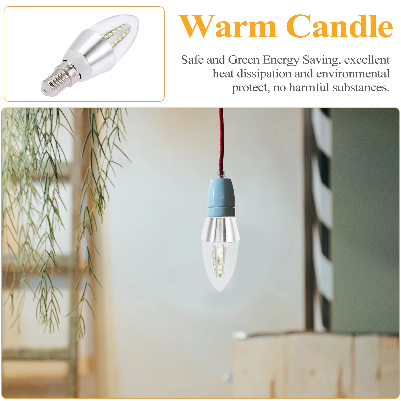 

2Pcs Energy Saving Chandelier Light Bulb E14 Candelabra LED Decorative Bulbs Low Power for Ceiling Lamp Chandelier Light Bulbs