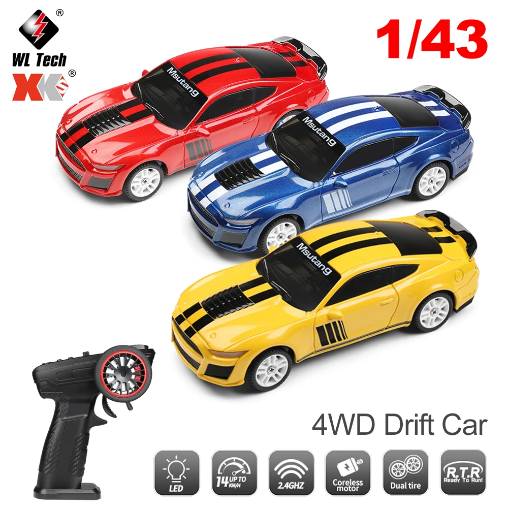 

WLtoys K4308 RC Car 1/43 4WD Mini Drift Racing Автомобиль с дистанционным управлением 11 км/ч Высокоскоростной внедорожный дрейфующий настольный автомобиль Модель игрушки
