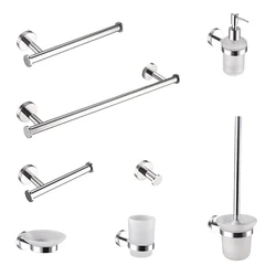 High Quality Chrome Stainless Steel Wall Hook Multifunctional Towel Hook Toilet Paper Holder Towel Bar Bathroom Accessories