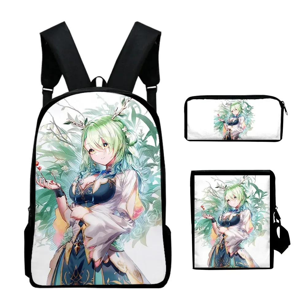 Hollywood Vtuber Ceres, 3D Aluno backpack, laptop backpack, backpack, slanted sunshade bag, bed sheet set, Harajuku, 3-piece set