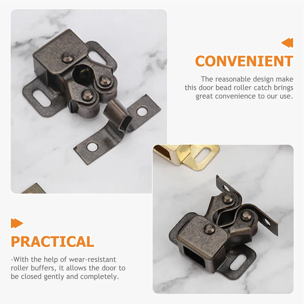 

20 Pcs Cabinet Closer Double Roller Catch Durable Corrosion Resistance Smooth Grip Door Buffer Silent Protection