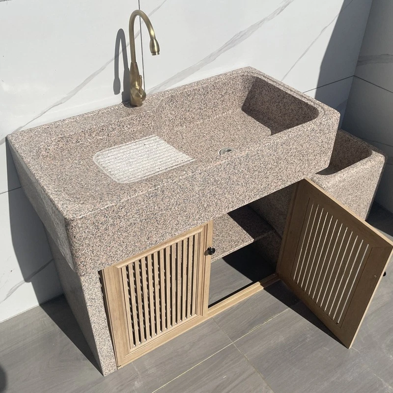 Balcony Stone Laundry Pool Outdoor Marble Sink Courtyard Granite Laundry Sink Household Laundry Basin