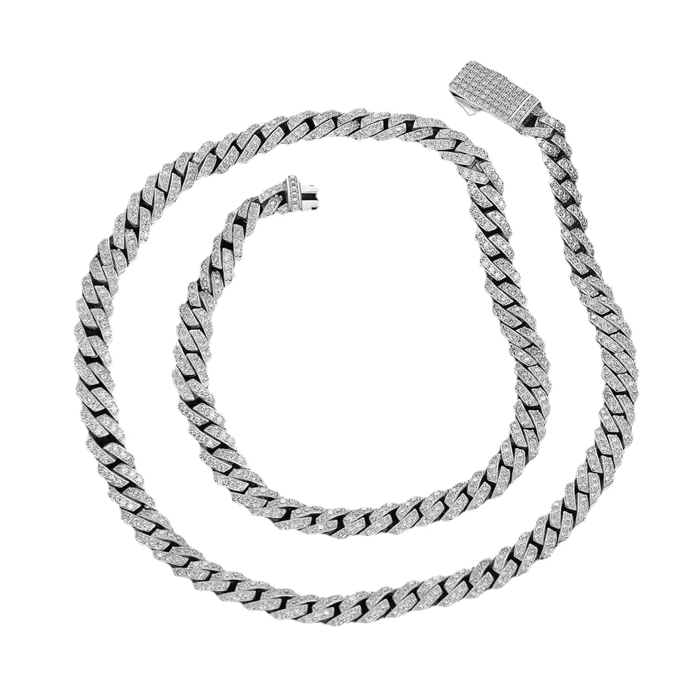 

Feiming Europe and America 8mm hop necklace 925 Silver brand personality Mosan chain for men