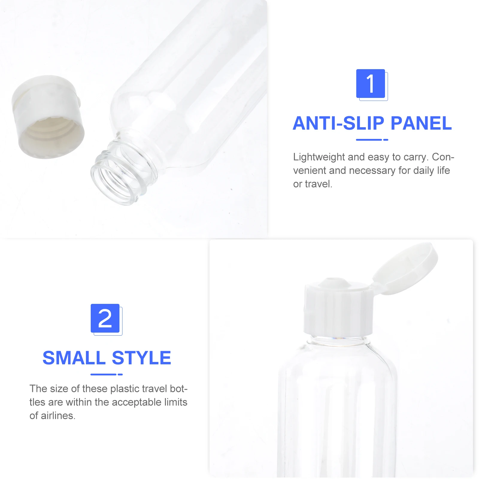 

10Pcs 100Ml Travel Bottles Empty Refillable Plastic Containers for Lotion Shampoo Toner Lightweight Approved