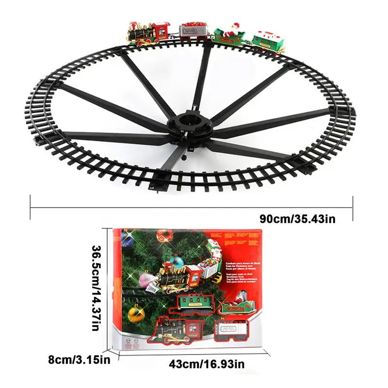 Electric Train Set Toy For Christmas Tree Railway Toys Cars Track With Music Santa Claus Christmas Decor Train Xmas Gifts B066
