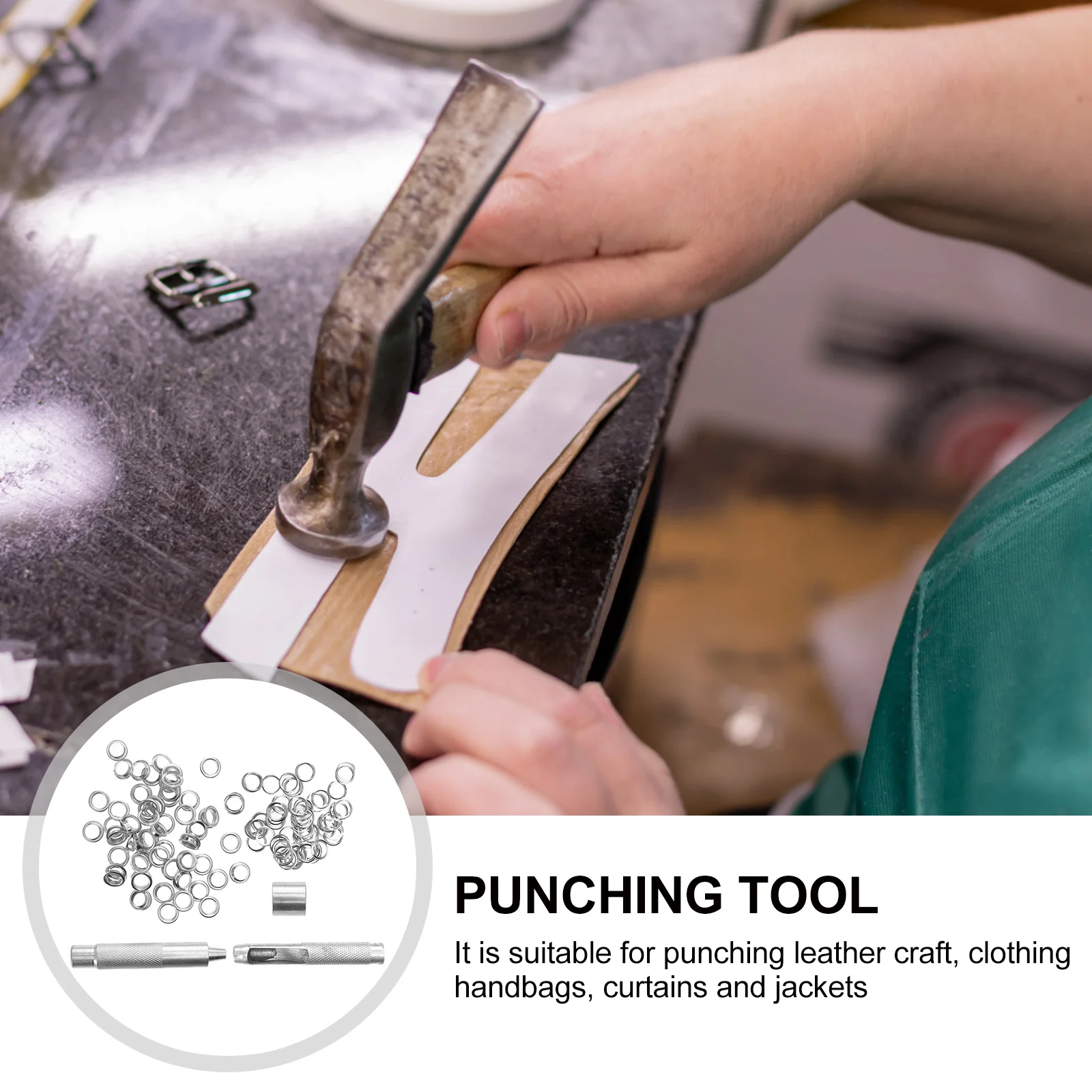 

Metal Eyelets Mold Eyelet Punch Die Tools Set Durable Rust-Resistant for Punching Tool DIY Leathercraft Clothing