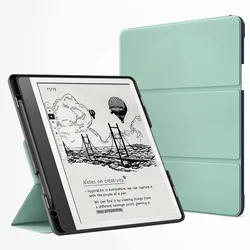 MoKo Stand Case for Kindle Scribe (2024/2022 Released)-Premium Leather Trifold Stand Cover with Pen Holder,Auto Sleep/Wake 10.2