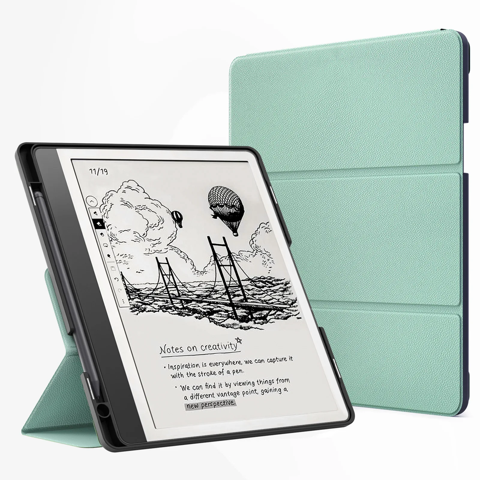 MoKo Stand Case for Kindle Scribe (2024/2022 Released)-Premium Leather Trifold Stand Cover with Pen Holder,Auto Sleep/Wake 10.2