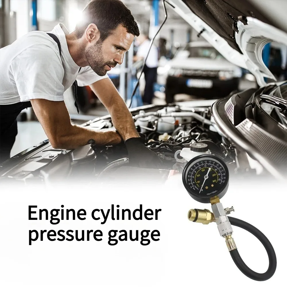 1set Automotive Repair Tool: Engine Cylinder Compression Test Pressure Gauge - Inspection and Testing Instrument