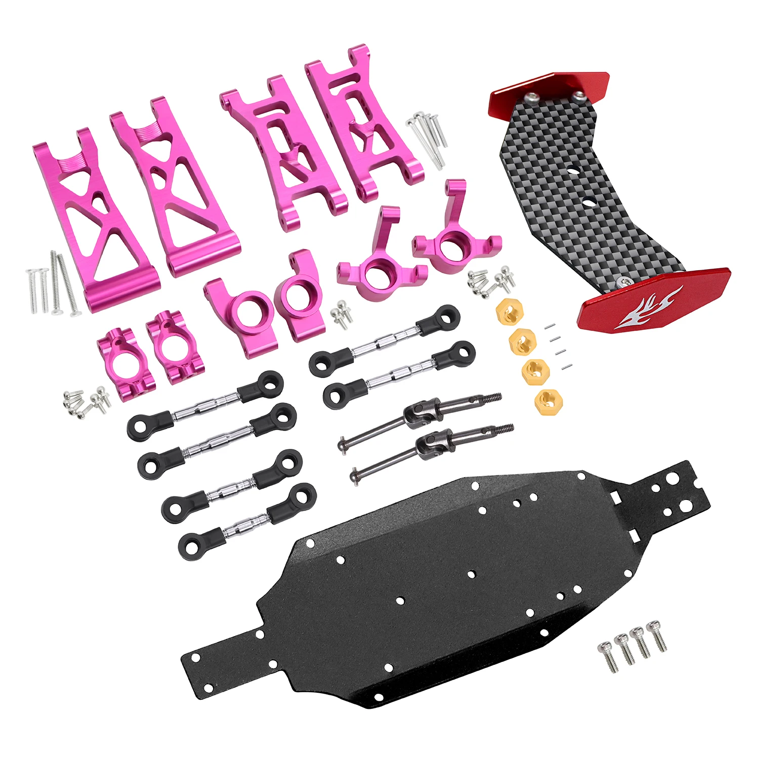 Metalen Draagarmen Fusees C Hubs CVD As Voor 1/24 Losi Micro B Rc Auto 2WD Wltoys 244016 Chassis Plaat Upgrades