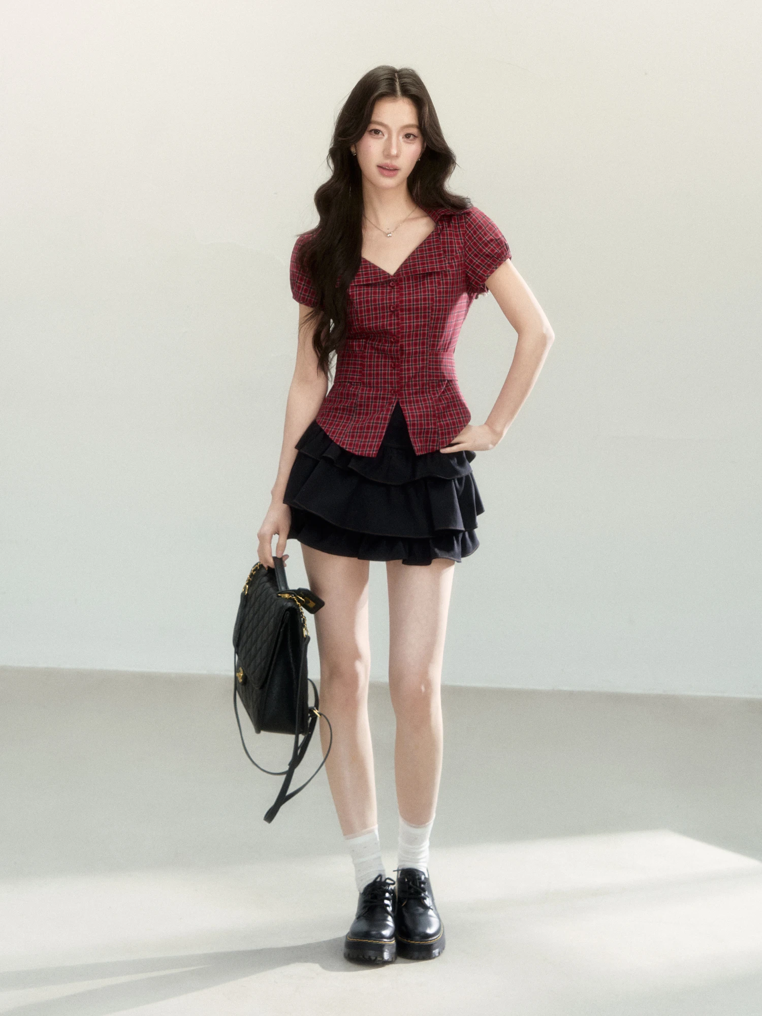 Cute Casual Versatile Lace Trim Half Skirt Summer New Style Cake Short Skirt Women's mid Waist Other Material Other Process