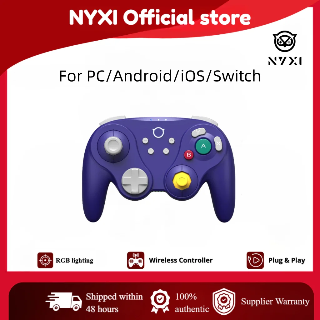 

Беспроводной геймпад NYXI Warrior Lite для Switch 2 с джойстиком на датчиках Холла, для Switch OLED/ПК, кнопки ABXY с микропереключателями