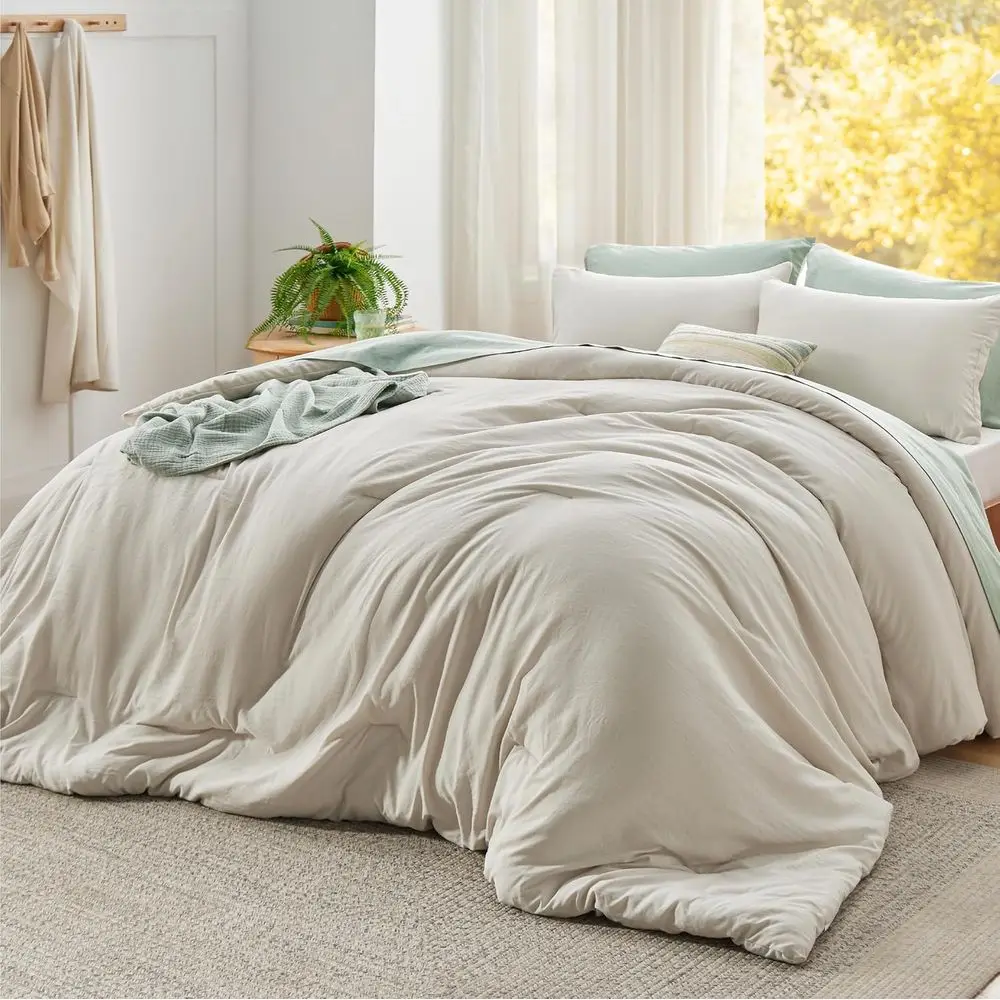 

Beige Prewashed Bedding Set, 3-Piece GentleSoft™, Lightweight Comforter and 2 Pillowcases