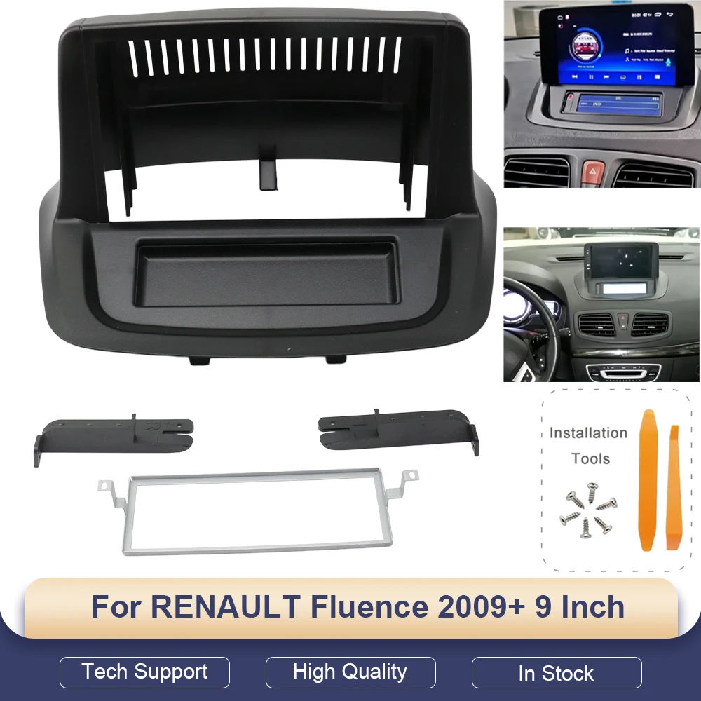 Marco multimedia para coche de 9 pulgadas para Renault Fluence 2009-2016, kit de montaje de radio, placa embellecedora