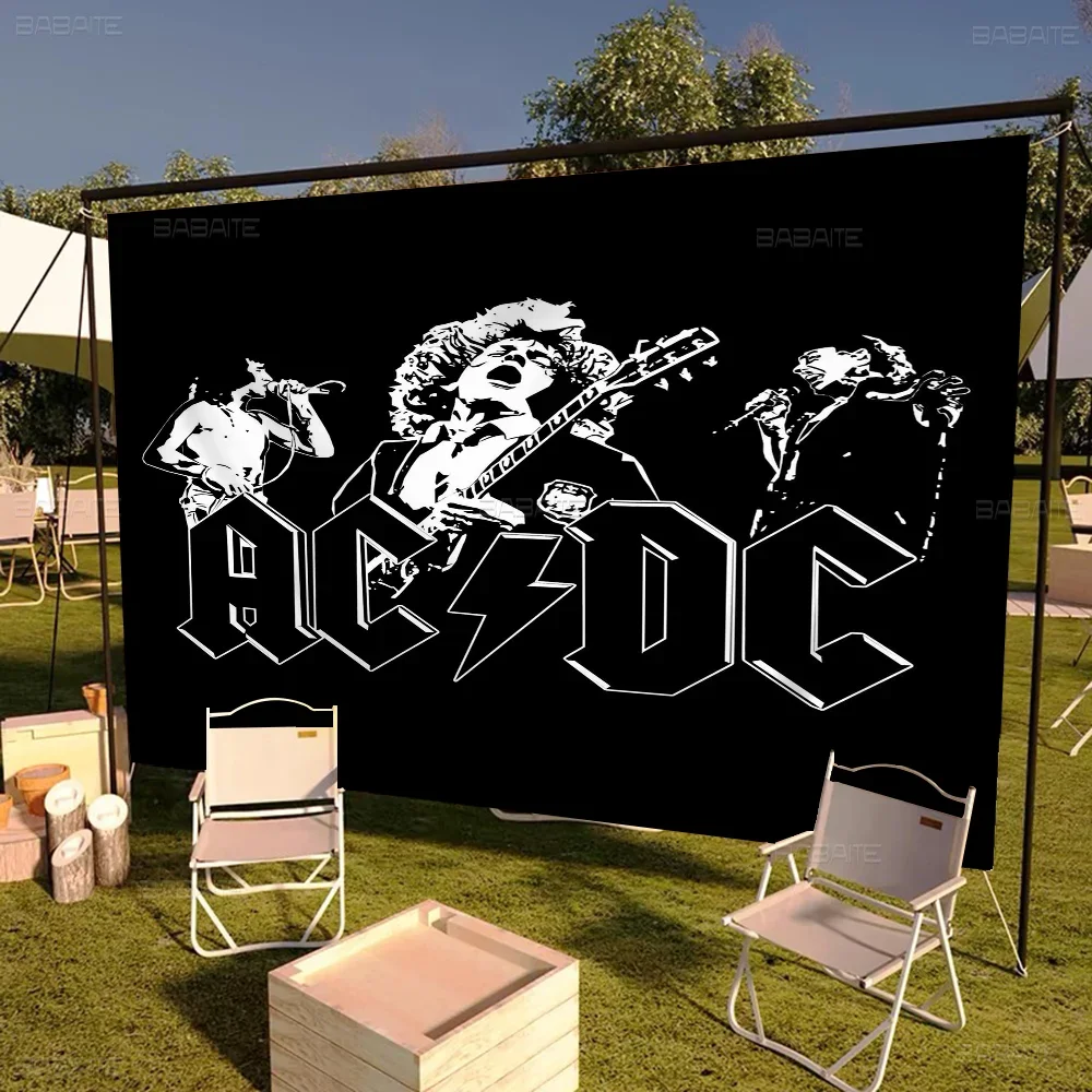 Hot Band AC-DC Cartoon Flag Wall Hanging Banner Decoration Household Home Decor