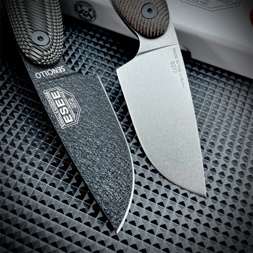 ESEE S Coltello a lama dritta Coltello tattico da esterno Coltello da sopravvivenza da campeggio EDC di alta qualità Lama D2 Manico G10 con fodero Kydex