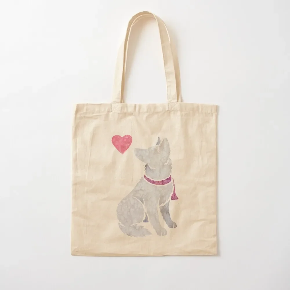 Watercolour Swiss/White Shepherd Tote Bag custom canvas bag tote bag men shopping cart bags Women's shopping