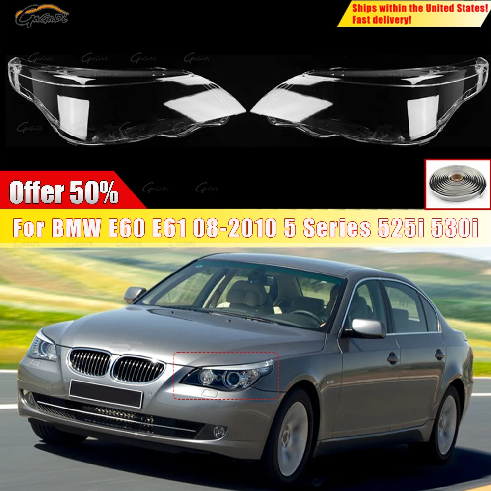 Fit For BMW E60 E61 2008-2010 5 Series 525i 530i Headlight lens Perforated automotive headlight cover Headlight housing