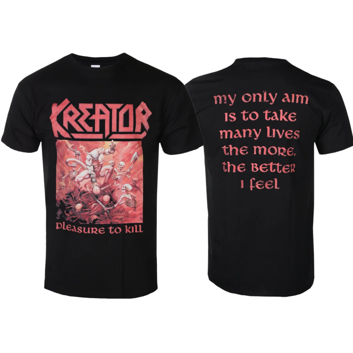 Kreator- Pleasure To Kill Artistic Patterns Summer Fashion T-Shirt Men Women Cotton T-shirt Casual Street Classic Band T-shirt