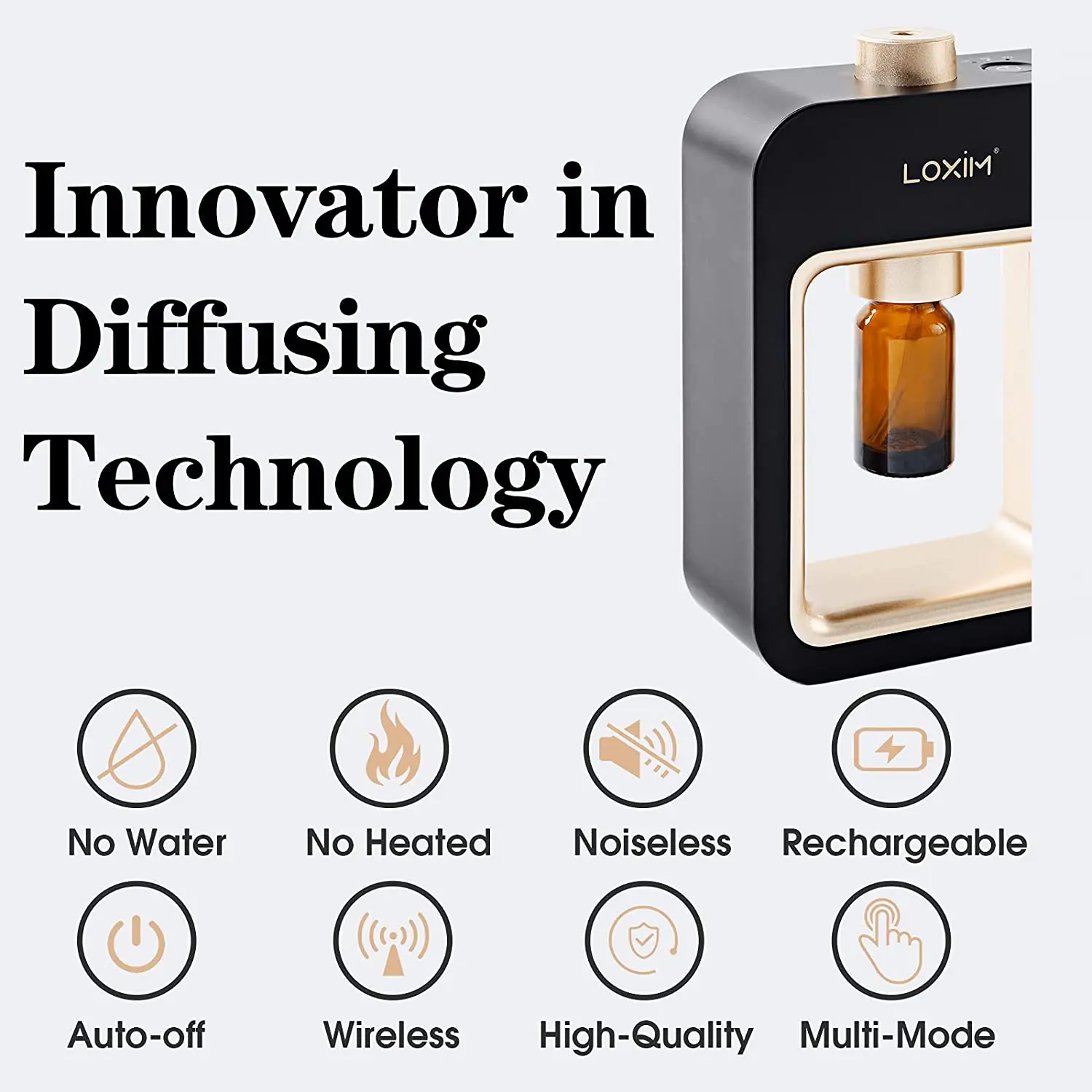 Aromatherapy Aroma Diffuser Nebulizing Diffuser For Essential Oils Waterless No Heat Super Quiet Portable Aroma Machine - White
