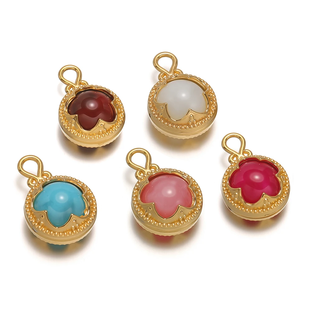 

3Pcs Stainless Steel Gemstone Charms Gold Color Hollow Bell Pendant for DIY Handmade Jewelry Making Necklace Bracelet Decoration