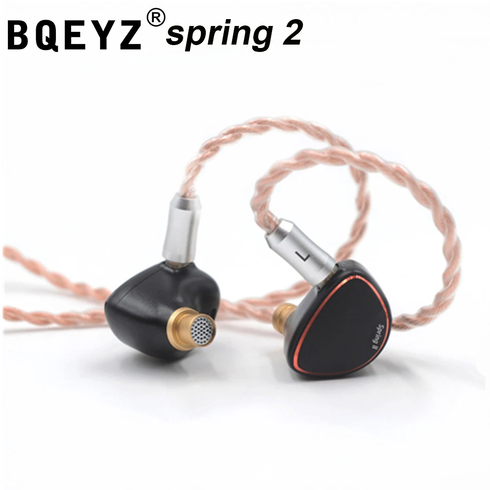 BQEYZ Spring 2 HIFI in Ear Wired Earphones Triple Hybrid BA Dynamic Driver Piezoelectric IEM HiFi Monitor Sports Gift