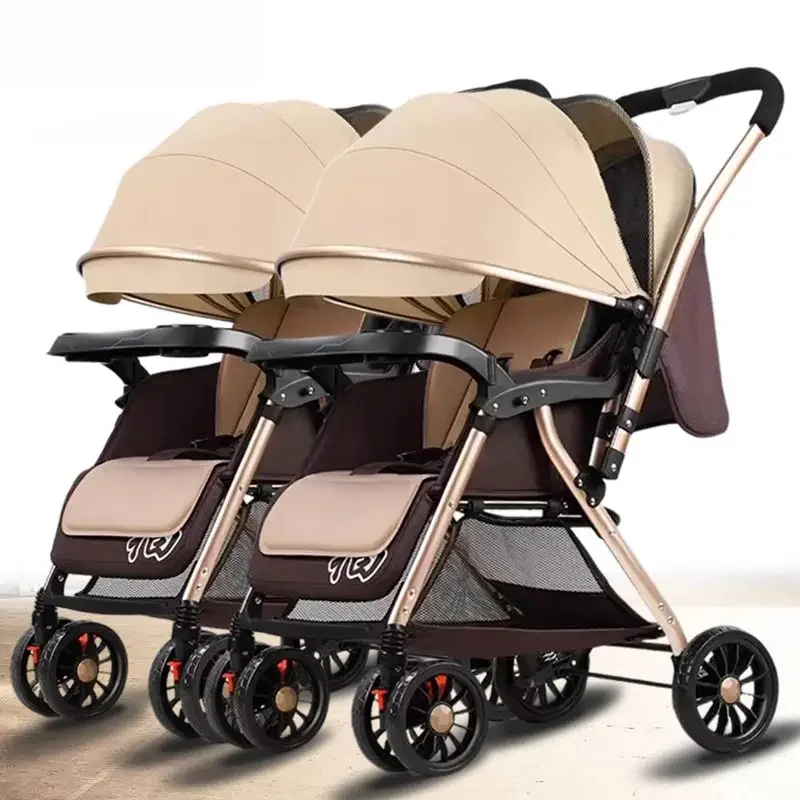 Split Combination Twin Baby Stroller Bidirectional Sitting Lying Lightweight Folding Newborn Two Child Stroller