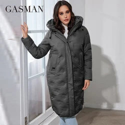 GASMAN 2024 New Fashion Parkas Women's Plus Size  Short Casual Hooded Pocket Women Down Jacket Female Outwear 83390