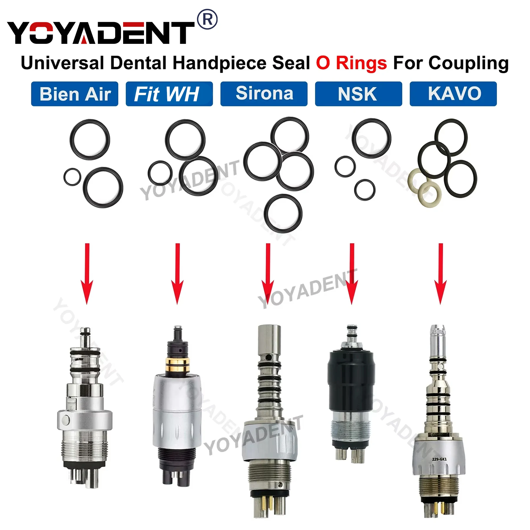 

YOYADENT Dental Handpiece Coupler Seal O Rings For Kavo Multiflex NSK SIRONA Bein-Air Coupling Anti-Oil Dental Accessories