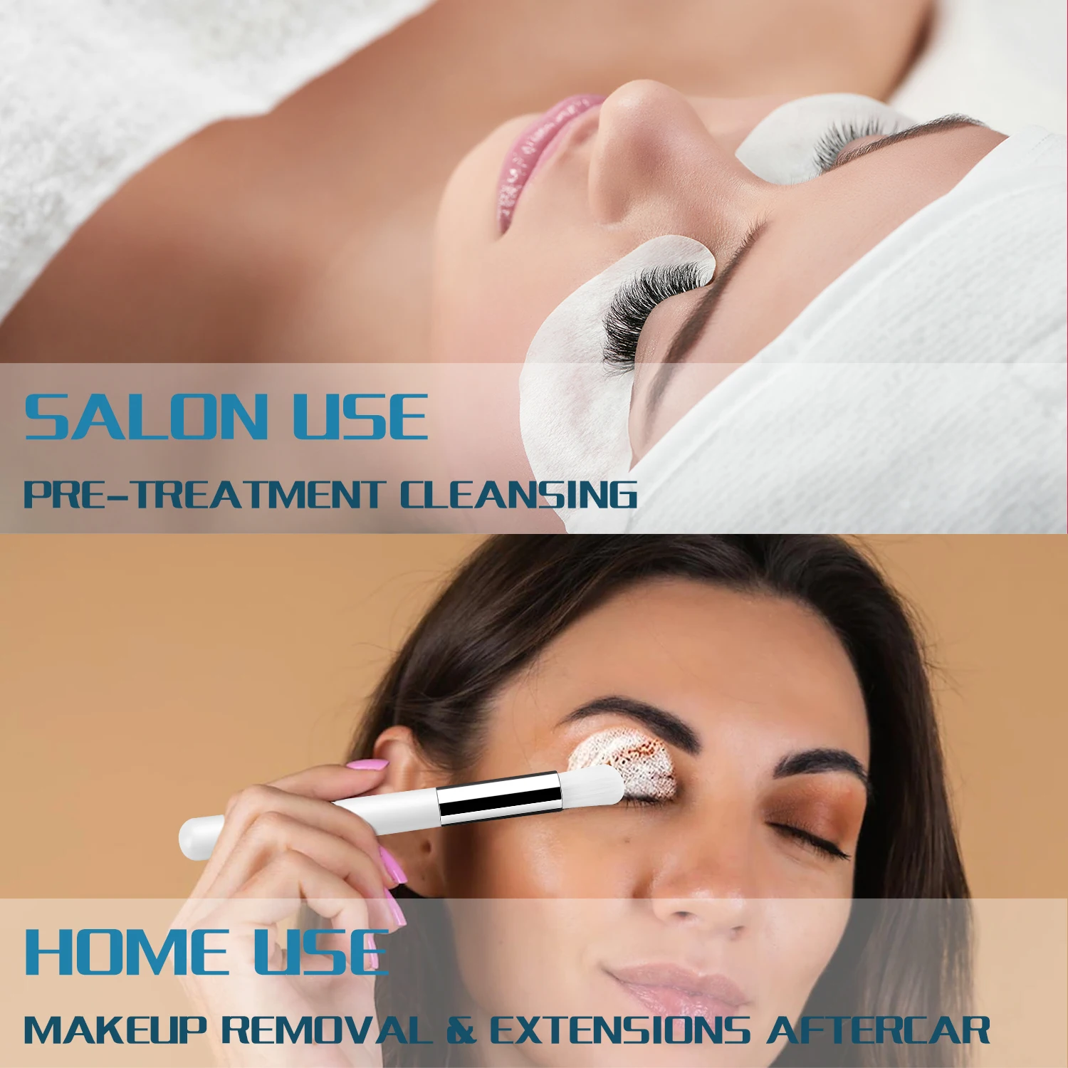 100 ミリリットルまつげエクステンションクレンザーシャンプーキットムース高速メイク接着剤除去泡セット女性のためのブラシで深くクリーニング