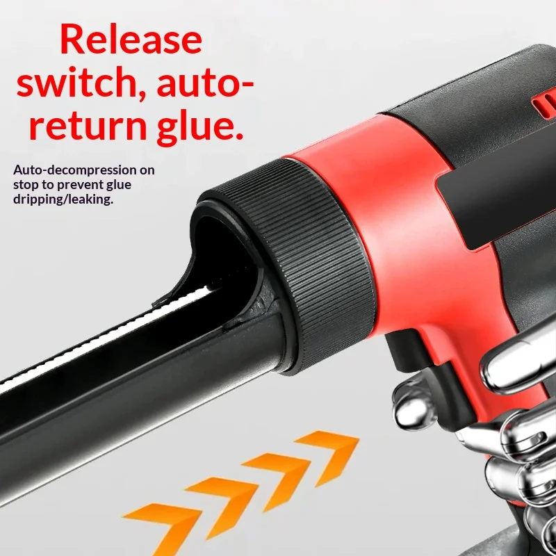 Electric Glue Gun 6 Speeds Wireless Electric Caulking Gun With LED Light Electric Sewing Glue Gun Seal Sealant Tool for Filling