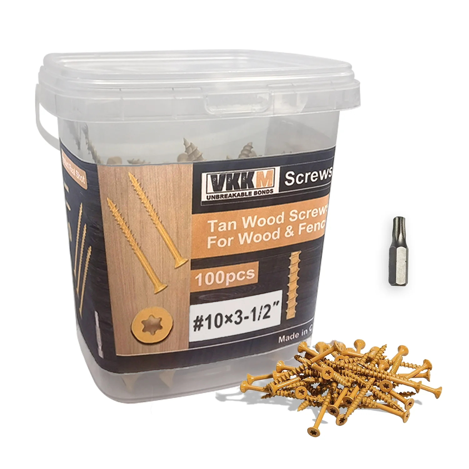 

Винты для палубы VKKM3-1/2 дюйма, шурупы по дереву # 10*3-1/2, 100 шт., антикоррозийное покрытие из эпоксидной смолы, включая звездное сверло T25, желтое