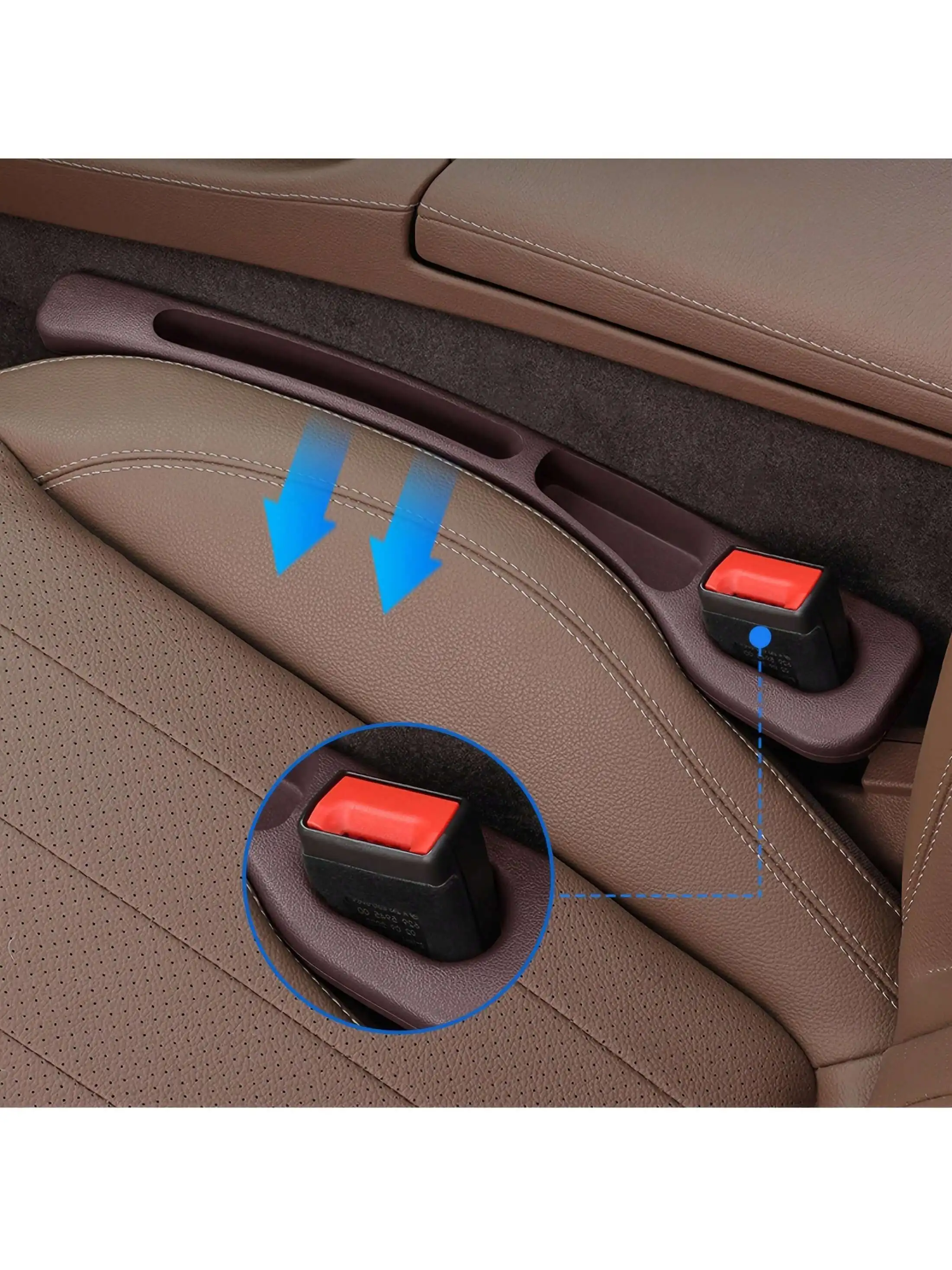 قطعتان من منظم مقاعد السيارة الفاخر مع فتحات مزدوجة - مادة EVA مانعة للتسرب للمفاتيح والهواتف والمزيد #5