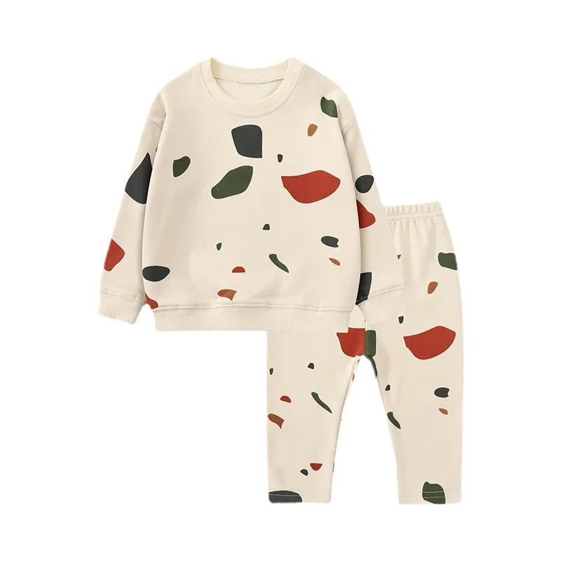 Ensemble pull et pantalon pour nouveau-né, pyjama pour enfants, vêtements pour tout-petits, vêtements de printemps pour bébé garçon, 0-5 ans