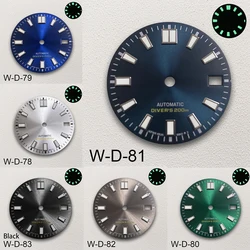 Acessórios de relógios luminosos com logótipo S, mostrador Sunburst Diver, movimento japonês, verde C3 forte, adequado para NH35, NH36, 4R, 7S, 28.5mm