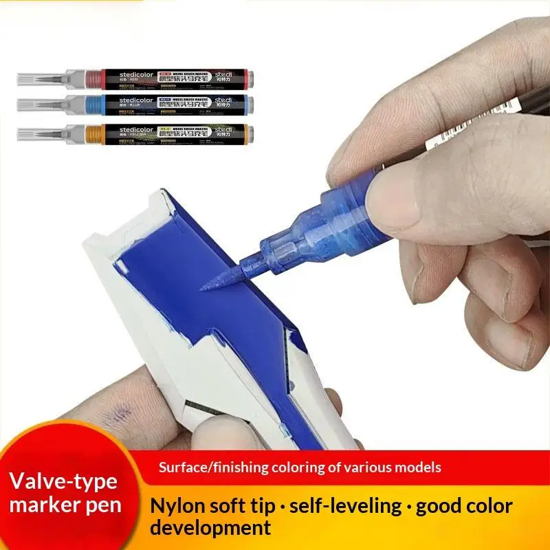 Stedi Front Valve Type Soft Tip Acrylic Paint Marker Water Based For Mecha Figure DIY Hobby Painting Coloring