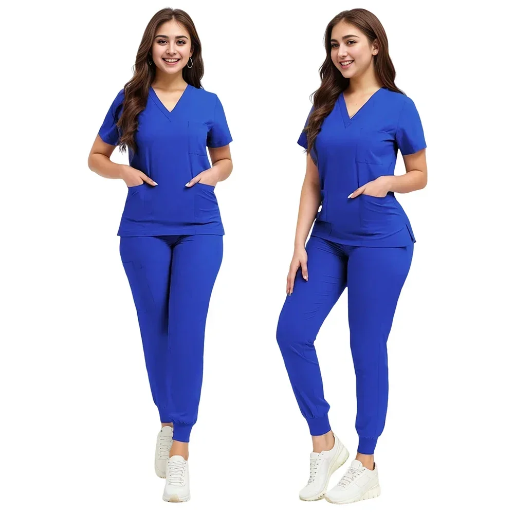 

Clearance Scrubs Nursing Uniforms for Women Men Anesthetist Set Tops and Jogger Pants Thin Fabric Operating Room Doctor Workwear