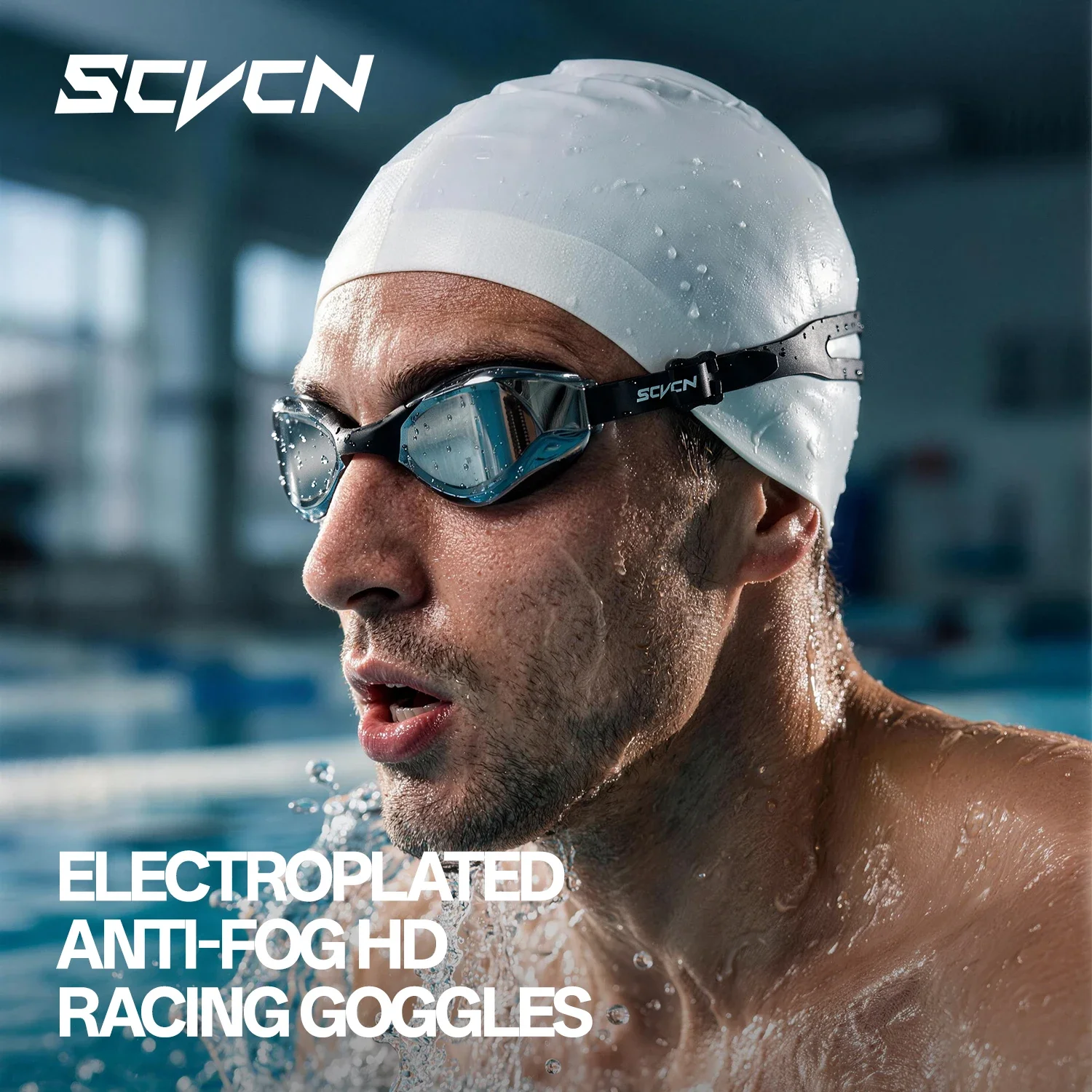 SCVCN Swimming Goggles Beginner Anti-Fog UV Protection Goggles Adult Low-Drag Unisex Swim Glasses Pool Diving Use Accessories