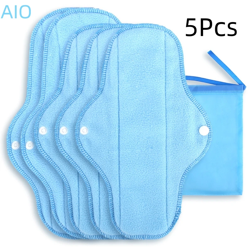 

6Pcs Reusable Menstrual Pad Fleece Pads Washable Panty Sanitary Towel Pad Liner Feminine Hygiene Supplies Adult Diaper