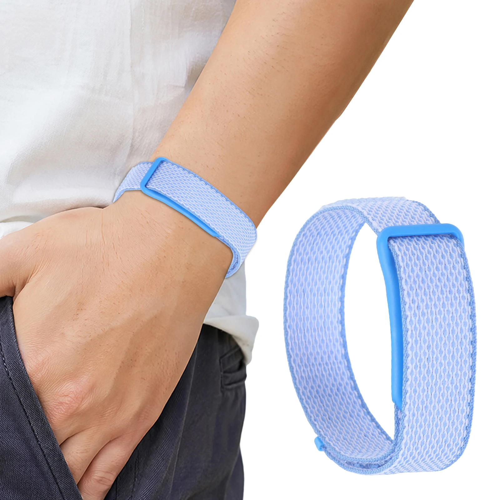 Hook and Loop Strap Replacement for Google Fitbit Air Adjustable Woven Wristband for Fitbit Air Fitness Tracker