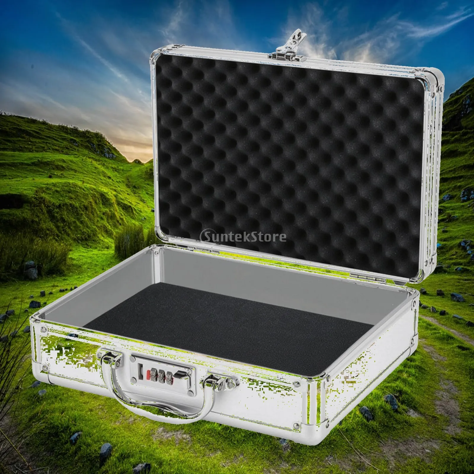 Sturdy Aluminum Briefcase Style Tool Case with Combination Locks for Portable Job Site Organization
