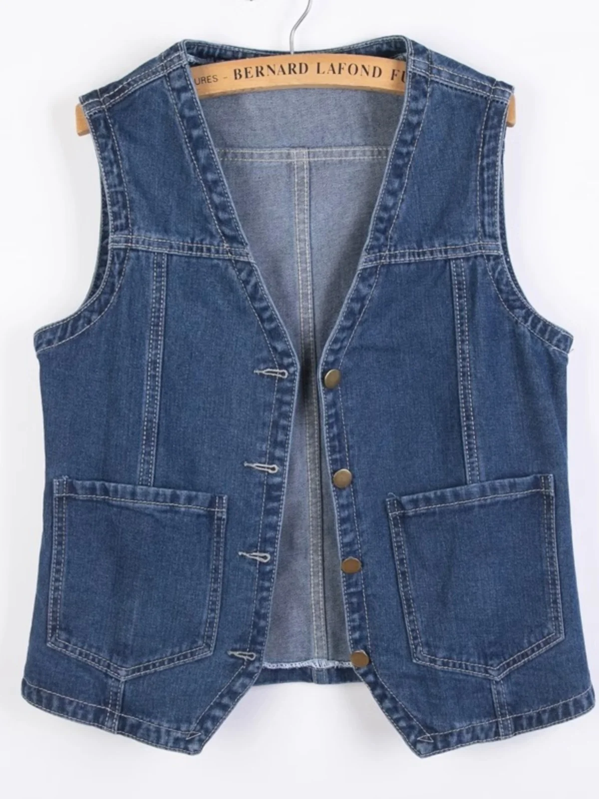 

Retro ort Denim Vest Women's Summer 2025 New Loose Svel oulder Pad Top Trendy Outerwear V-ne Cotton Lined Vest