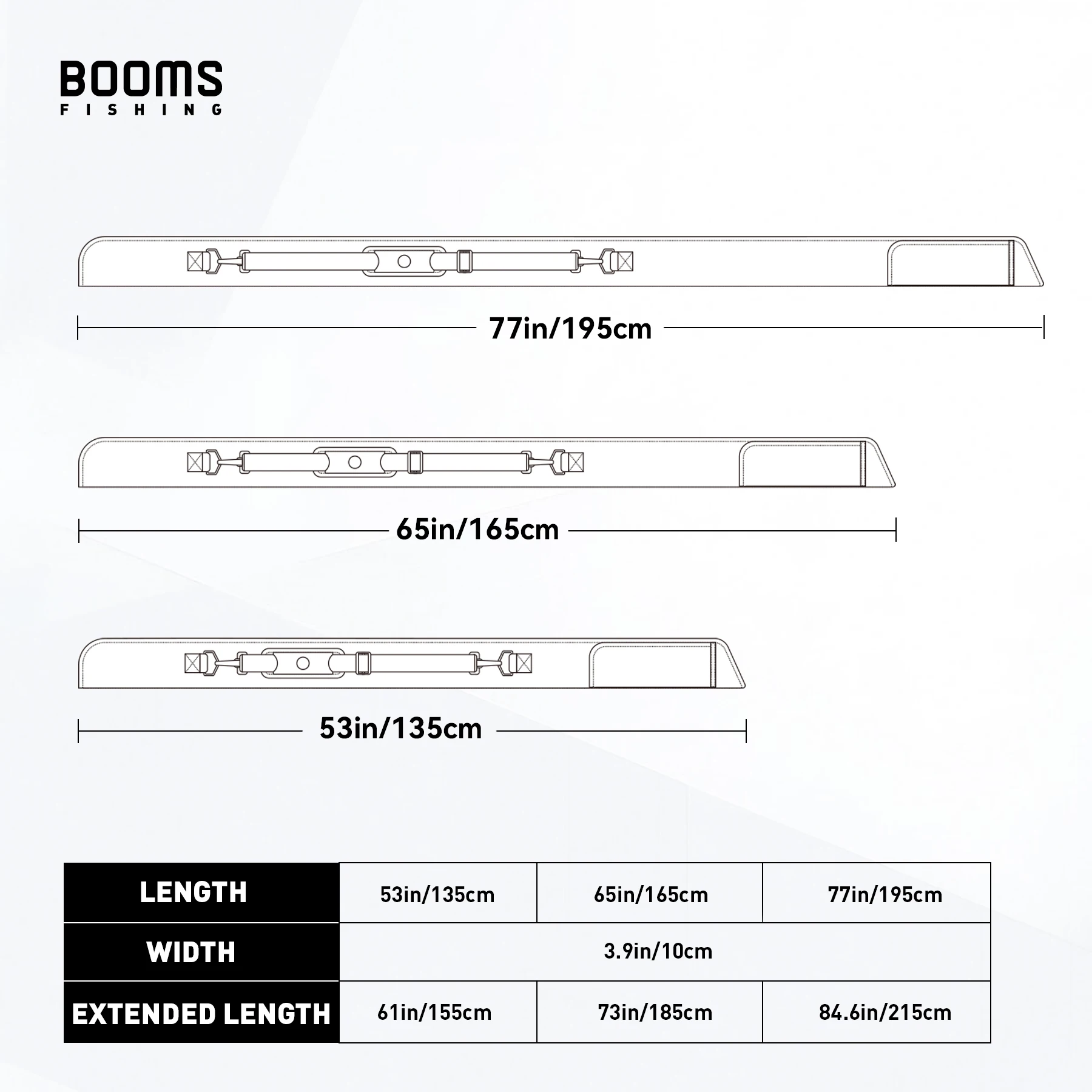 Booms Fishing PB3 Fishing Rod Bag Pole Storage Case Nylon 130 cm to 215 cm Foldable Apply to Multi-size Fishing Rods Bags