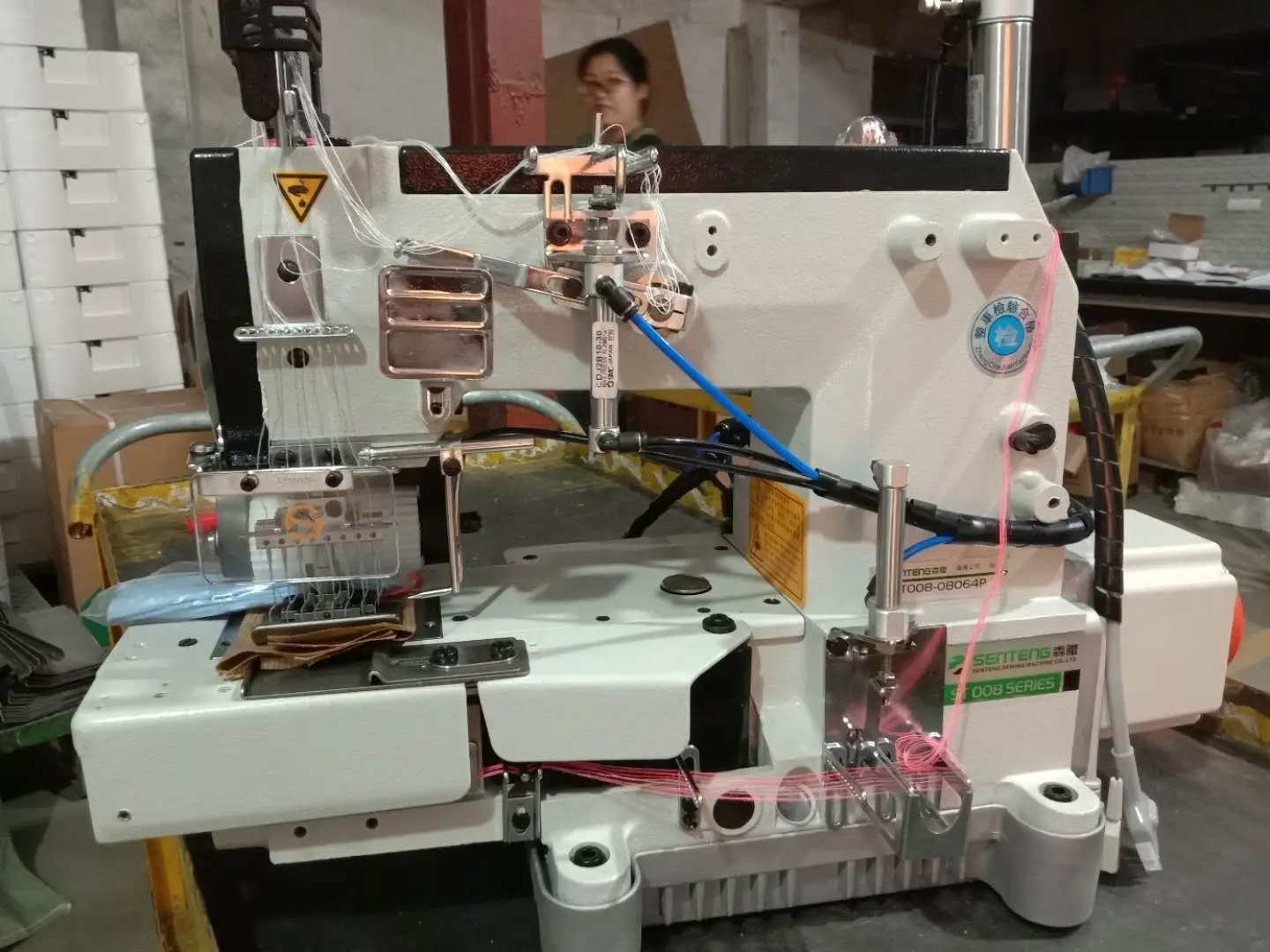 ST-008-08064P/VPL 8 Needles Chain Stitch Flat-Bed Industrial Multi Needles Sewing Machine