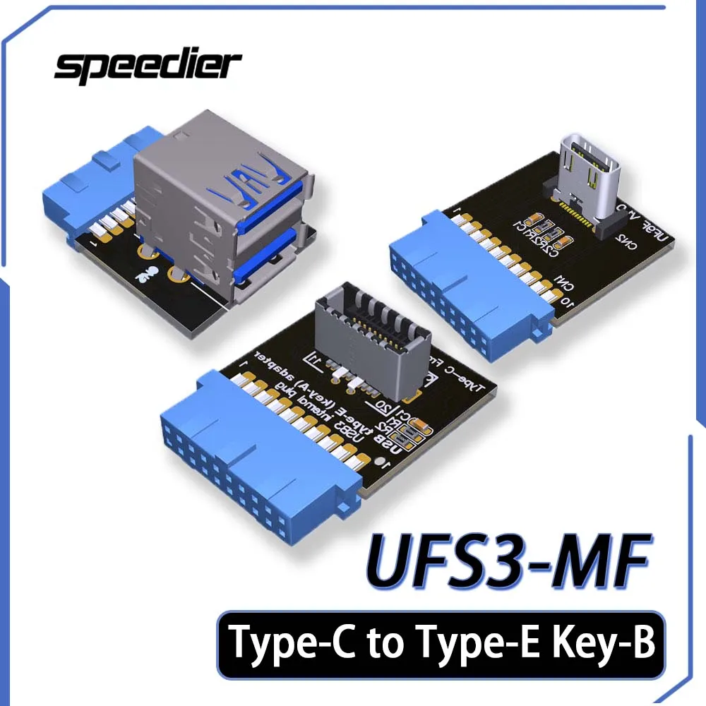 ADT USB 3,0, enchufe interno de 19 pines A USB Tipo E, tipo A, tipo B, extensión de placa adaptadora tipo C, compatible con 5Gbps, para conectividad de PC