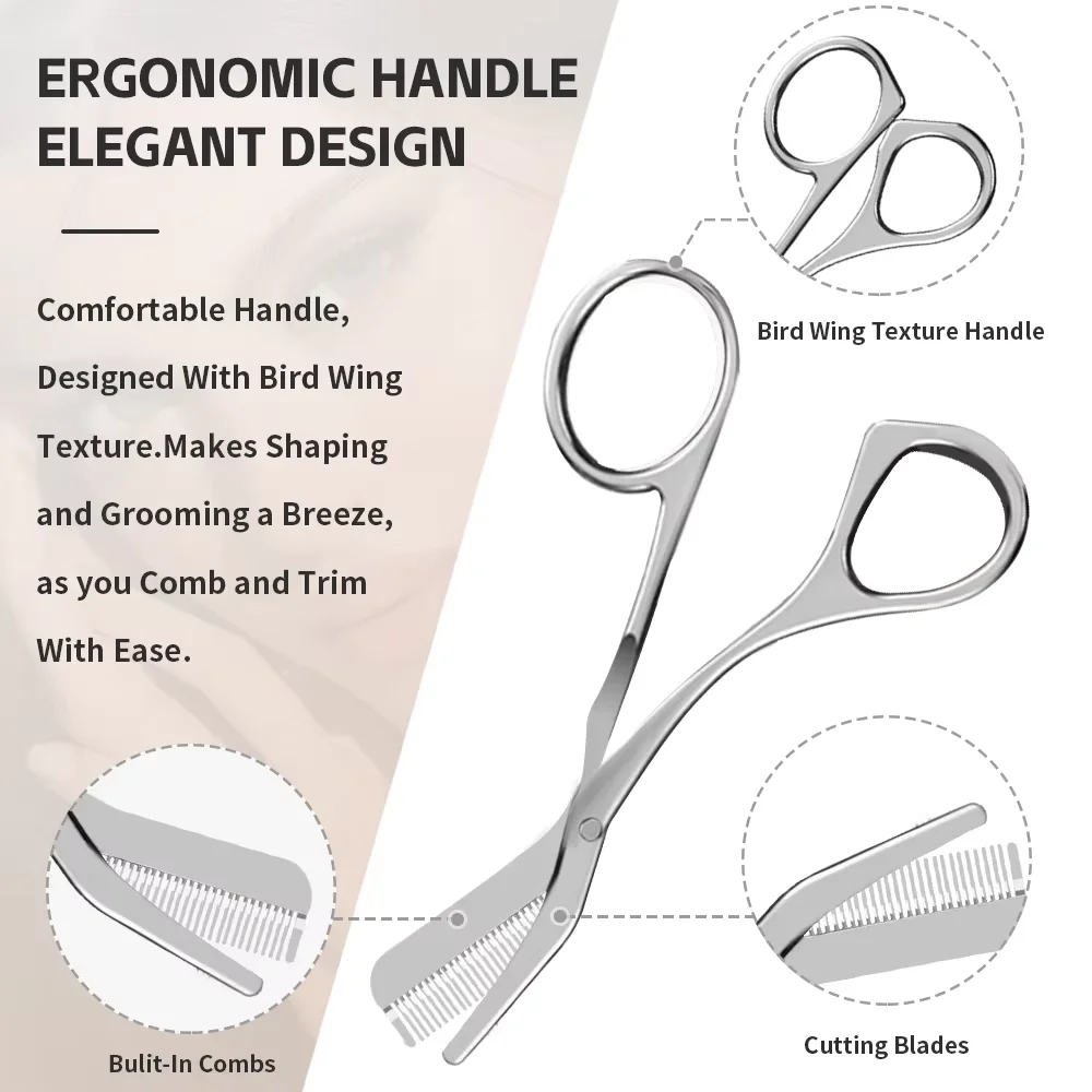 1 set of eyebrow grooming tools, eyebrow grooming scissors with comb, gift for both men and women, facial razor, makeup tools