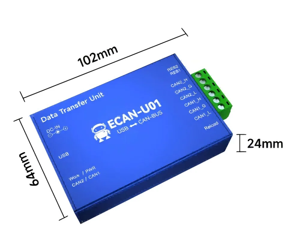 CAN2.0 Debugger CAN to USB Converter Bus Analyzer COJXU ECAN-U01 CAN-BUS Bidirectional USB2.0 2-Way Isolated Transceiver