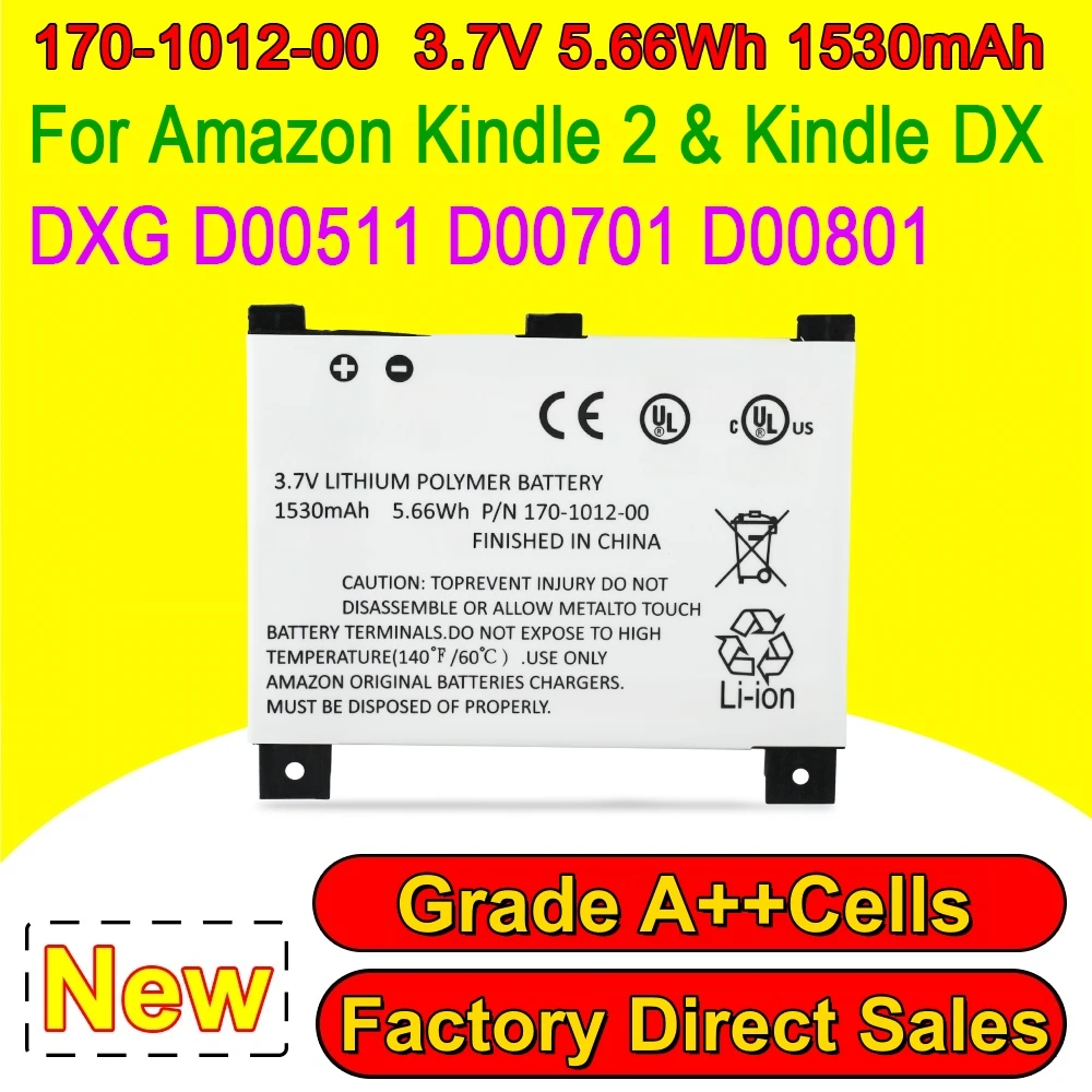 170-1012-00 Battery For Amazon Kindle2 Kindle DX DXG D00511 D00701 D00801 DR-A011 Ereader Accumulator