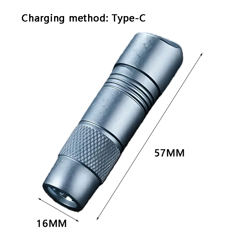 Titanium Alloy Magnetic Flashlight Mini Type-C Keychain Pendant EDC Equipment Outdoor Camping Tools